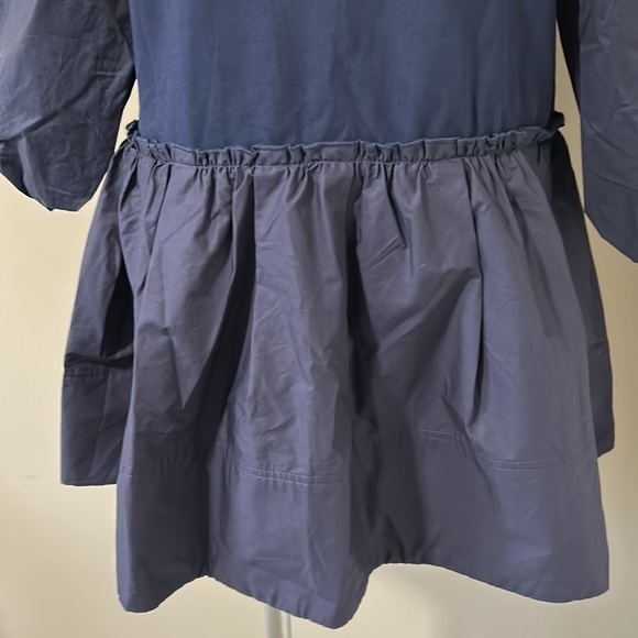 Tanya Taylor Kristie Mini Dress in Navy Blue and White Lace Poplin Sz M NEW - Picture 13 of 16